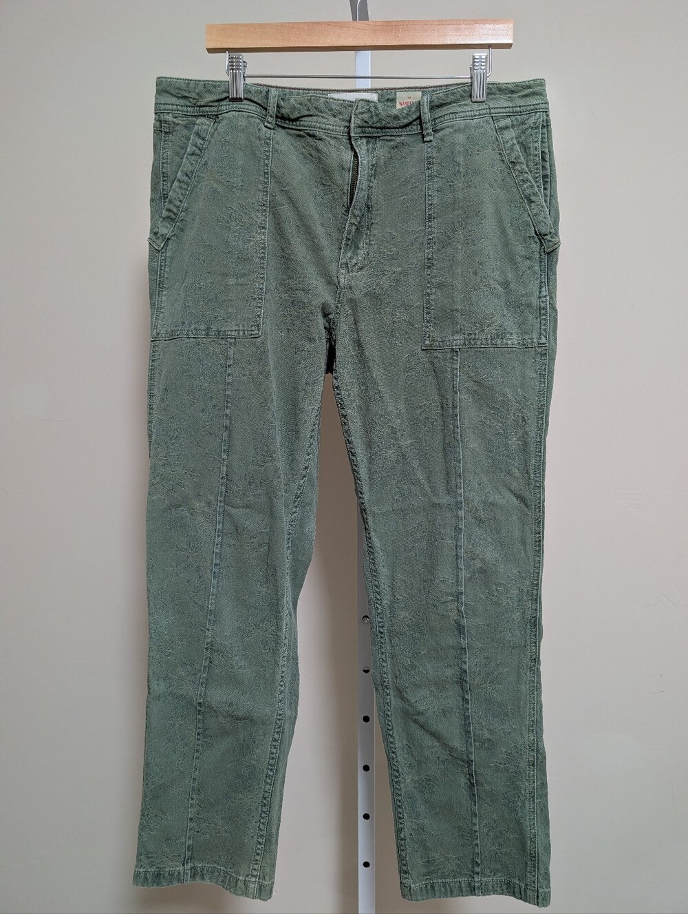 Anthropologie The Wanderer Floral Jacquard Utility Pants Green Size 32